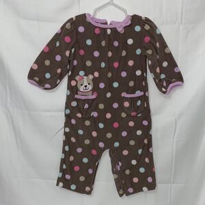 👕Polka dot/dog Fleece Coverall/Romper